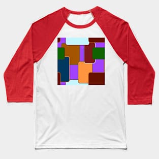 Retro Squares on light purple Baseball T-Shirt